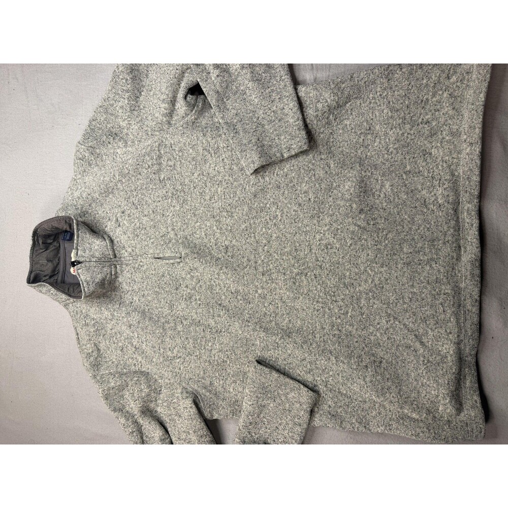 Wrangler Sweater Mens Large Gray 1/4 Zip Fleece Mock Neck Pullover Casual